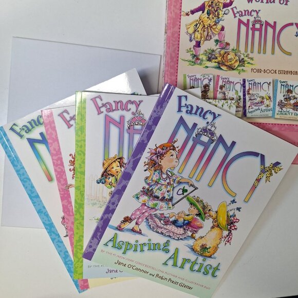 Fancy Nancy Book Set Handle Case Four Set Wonderful World Girl Kids Children Art - Picture 2 of 9